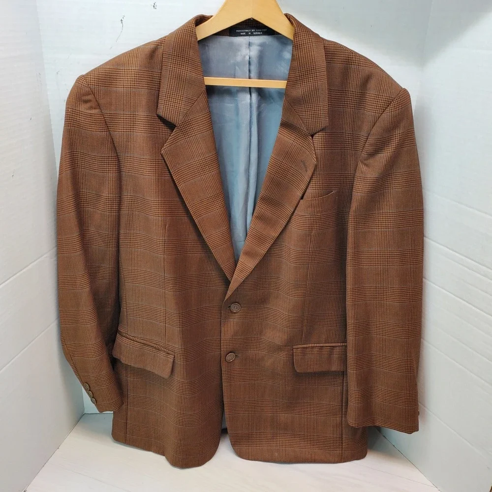 Paul Rodon Couture Zeidler & Zeidler Brown Glen Plaid Wool Blazer 42R Slovakia